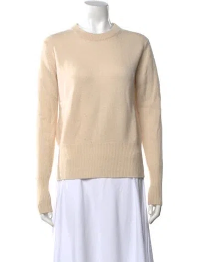 Pre-owned Soft Goat Cashmere Crew Neck Sweater In Neutral