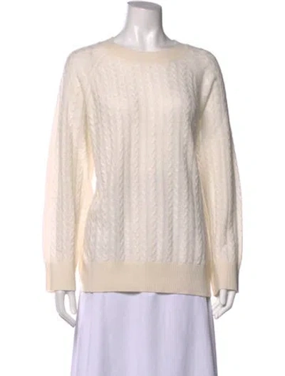 Pre-owned Soft Goat Cashmere Crew Neck Sweater In Neutrals