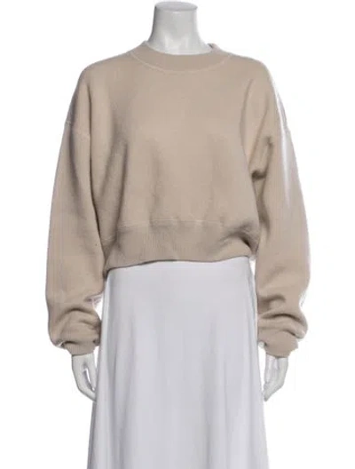 Pre-owned Soft Goat Cashmere Crew Neck Sweater In Neutrals