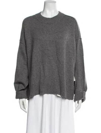 Pre-owned Soft Goat Cashmere Crew Neck Sweater W/ Tags In Gray