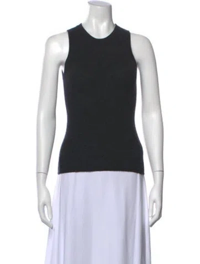 Pre-owned Soft Goat Cashmere Crew Neck Top In Gray