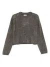Soft Goat Cashmere Crewneck Jumper In Gray