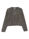 Soft Goat Cashmere Crewneck Jumper In Gray