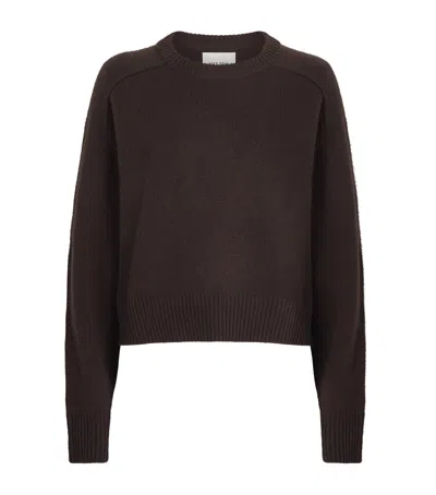 Soft Goat Cashmere Crew-neck Sweater In Brown