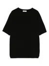 Soft Goat Cashmere Crewneck Top In Black