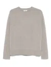 Soft Goat Cashmere Boyfriend Crewneck Jumper In Gray