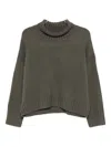 Soft Goat Roll-neck Ribbed Sweater In Gray