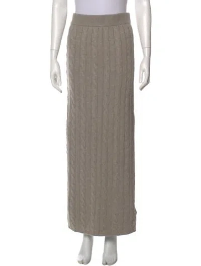 Pre-owned Soft Goat Cashmere Long Skirt In Neutral
