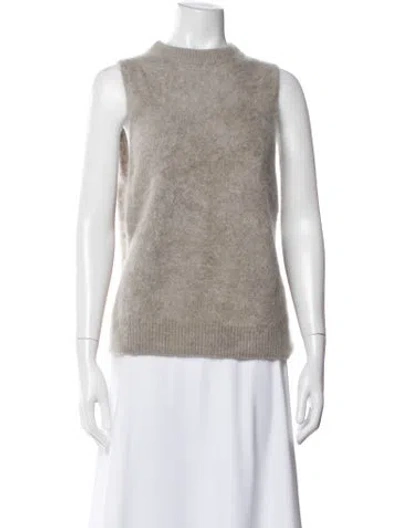 Pre-owned Soft Goat Cashmere Mock Neck Sweater In Gray