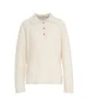 Soft Goat Cashmere Polo With Soft Brushed Texture In White