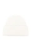 Soft Goat Cashmere Ribbed Beanie In White