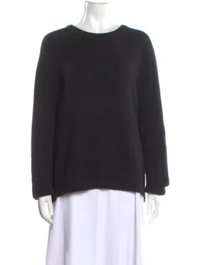 Pre-owned Soft Goat Cashmere Scoop Neck Sweater In Black