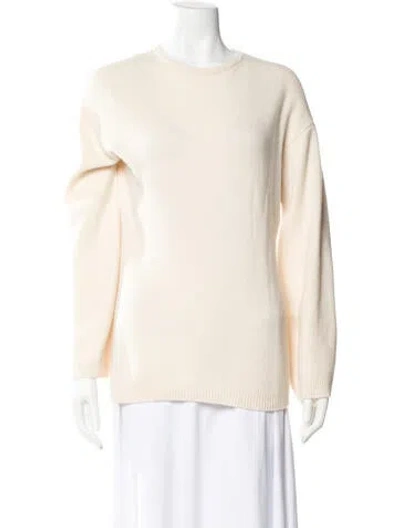 Pre-owned Soft Goat Cashmere Scoop Neck Sweater In Neutral