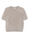 Soft Goat Cashmere Short Sleeve Sweater In Gray