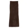Soft Goat Long Mocha-coloured Brushed Cashmere Skirt