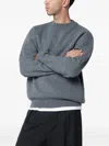 Soft Goat Grey Cashmere Crewneck Sweater In Gray