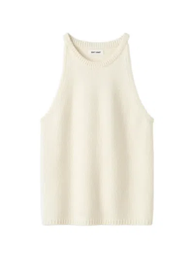 Soft Goat Cashmere Top In Neutral