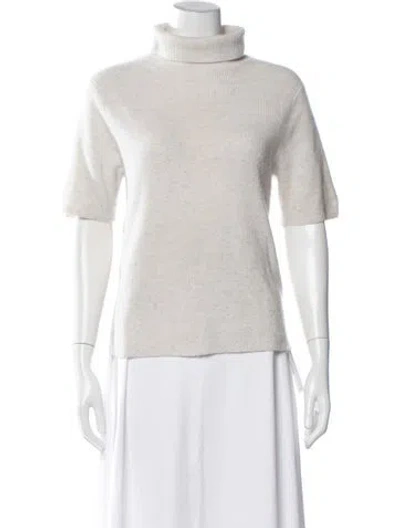 Pre-owned Soft Goat Cashmere Turtleneck Sweater In Gray