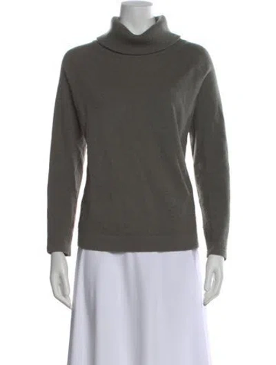 Pre-owned Soft Goat Cashmere Turtleneck Sweater In Gray