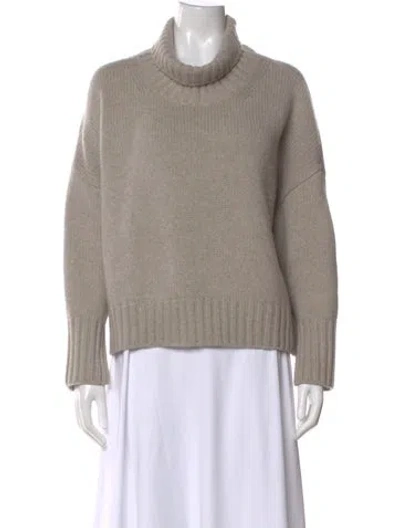 Pre-owned Soft Goat Cashmere Turtleneck Sweater In Neutral
