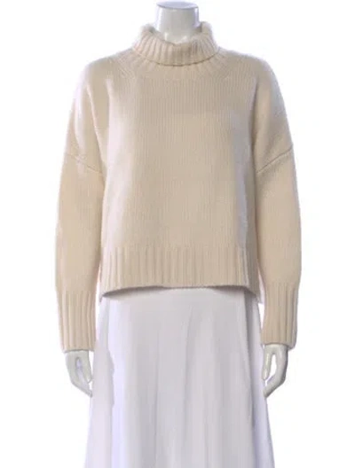 Pre-owned Soft Goat Cashmere Turtleneck Sweater In Neutral