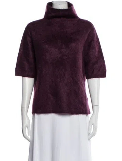 Pre-owned Soft Goat Cashmere Turtleneck Sweater In Purple