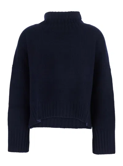 Soft Goat Cashmere Turtleneck Sweater With High Collar And Long Sleeves For Women In Black