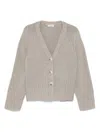Soft Goat Cashmere V-necked Cardigan In Gray