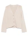 Soft Goat Cashmere V-necked Cardigan In Gray