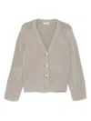Soft Goat Cashmere V-necked Cardigan In Gray