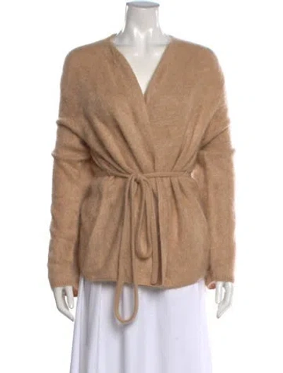 Pre-owned Soft Goat Cashmere V-neck Sweater In Neutral