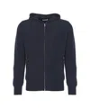Soft Goat Cashmere Zip-up Sweatshirt In Blue