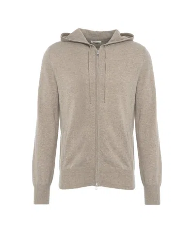 Soft Goat Cashmere Zip-up Sweatshirt In Gray