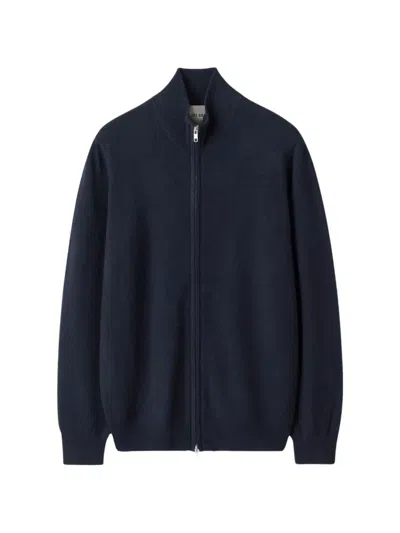 Soft Goat Cashmere Zip-up Sweater In Multi