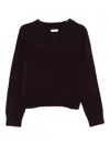 Soft Goat Chunky V-neck Sweater In Brown