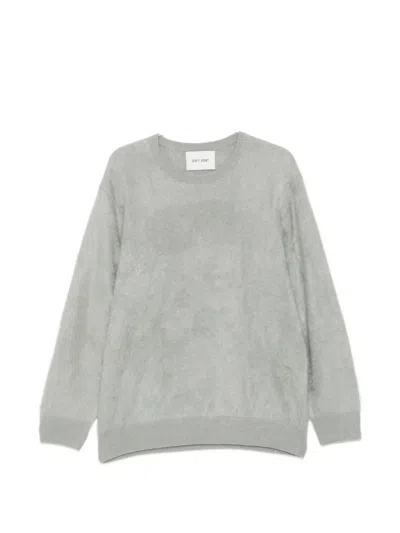 Soft Goat Crew Neck Brushed-knit Sweater In Gray