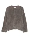 Soft Goat Crew-neck Jumper In Brown