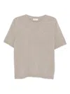 Soft Goat Cashmere Short Sleeve Sweater In Nude