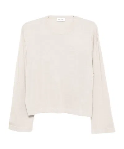 Soft Goat Crew-neck Drop-shoulder Sweater In White