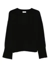 Soft Goat Crew-neck Long-sleeve Knitwear In Black
