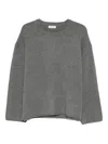 Soft Goat Crew-neck Long-sleeve Knitwear In Gray