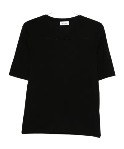 Soft Goat Crew Neck Long-sleeved Knitwear In Black