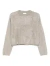 Soft Goat Cashmere Crewneck Jumper In Purple
