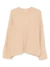 Soft Goat Crew-neck Long-sleeve Knitwear In Nude