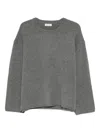 Soft Goat Crew-neck Long-sleeve Knitwear In Gray
