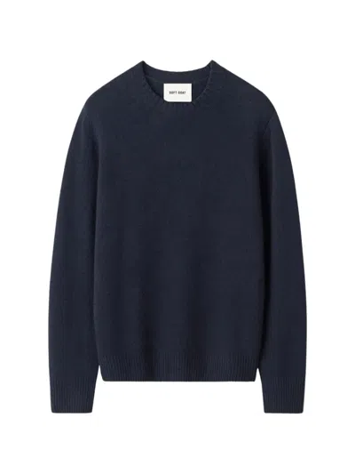 Soft Goat Crew-neck Cashmere Sweater In Blue