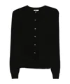 Soft Goat Buttoned Crew Neck Sweater In Black