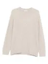 Soft Goat Crewneck Long-sleeve Sweater In Neutral