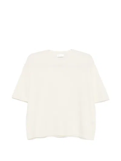 Soft Goat Crew-neck Short-sleeve T-shirt In Neutral