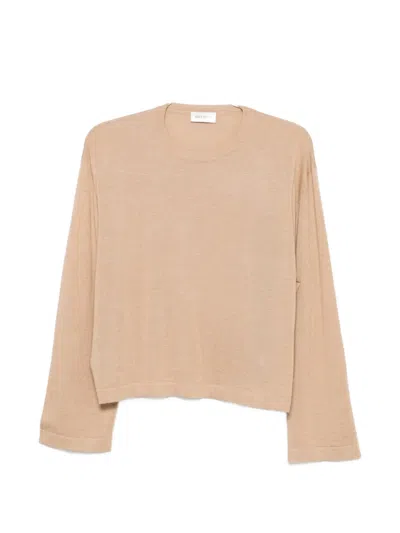 Soft Goat Crew-neck Sweater In Brown